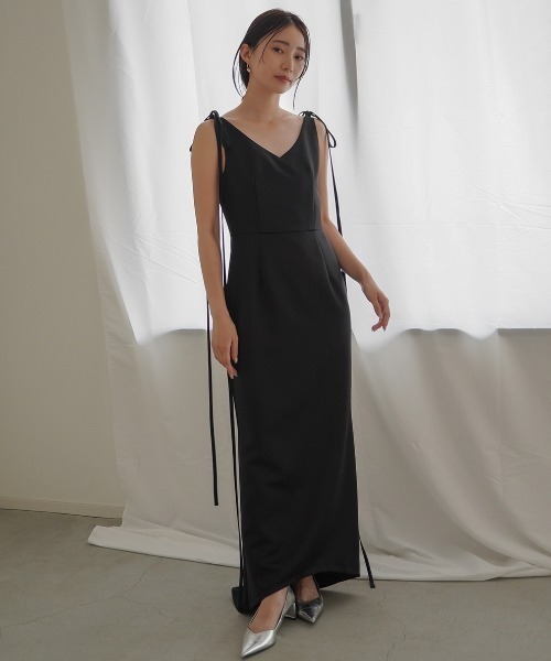 kaene サテンリボンドレス　36サイズ　 M パーティー 結婚式　二次会 kaene ドレス サテンリボンドレス「white collection