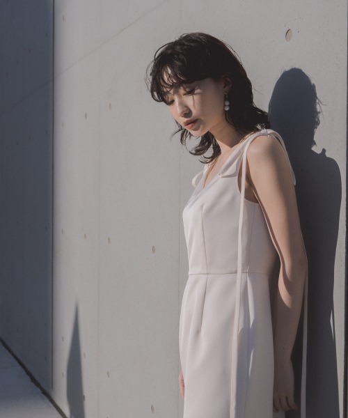 kaene サテンリボンドレス　36サイズ kaene サテンリボンドレス 36サイズ サテンリボンドレス［white