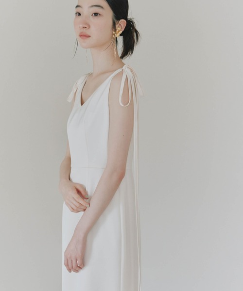 kaene（カエン） パーティードレス ドレス サテンリボンドレス「white