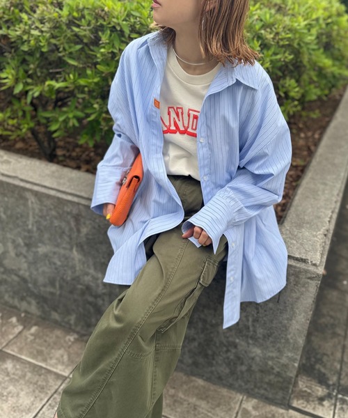 mi via loca ブラウス シャツ ストライプBIGシャツ レディース
