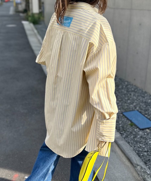 【新品未使】マイストラーダMystrada BIGシャツ ストライプビッグジャツ mi via loca ブラウス シャツ ストライプBIGシャツ レディース