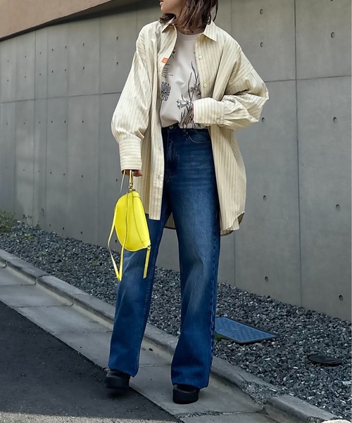 mi via loca ブラウス シャツ ストライプBIGシャツ レディース