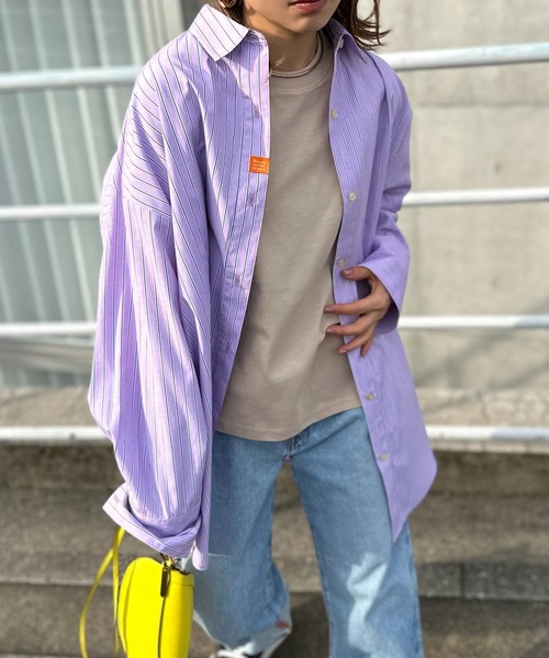 mi via loca ブラウス シャツ ストライプBIGシャツ レディース