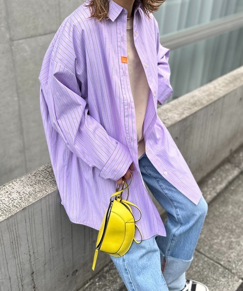 mi via loca ブラウス シャツ ストライプBIGシャツ レディース