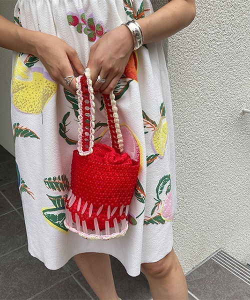 Casselini（キャセリーニ） ハンドバッグ クロシェビーズバッグ