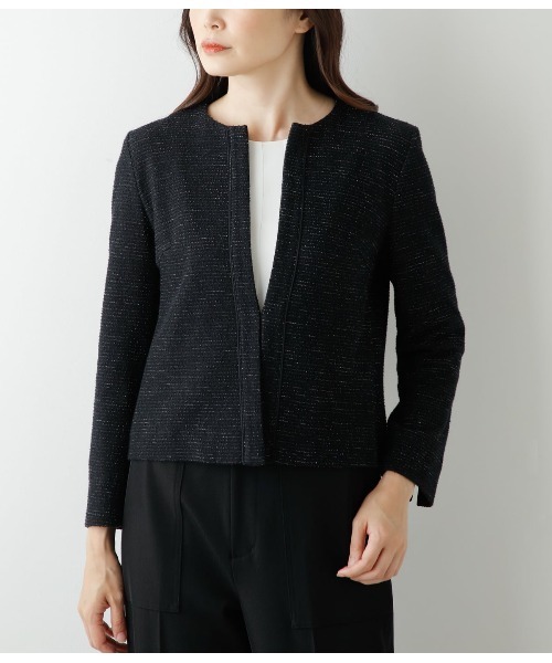【新品】New Yorker ニューヨーカー ノーカラージャケット 19 NEWYORKER ジャケット ノーカラージャケット バルキーツィード