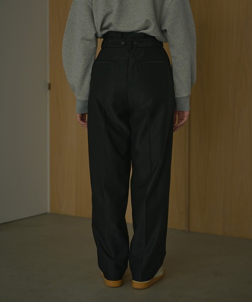 MANOF（マノフ） スラックス パンツ GATHER BELT TUCK PANTS