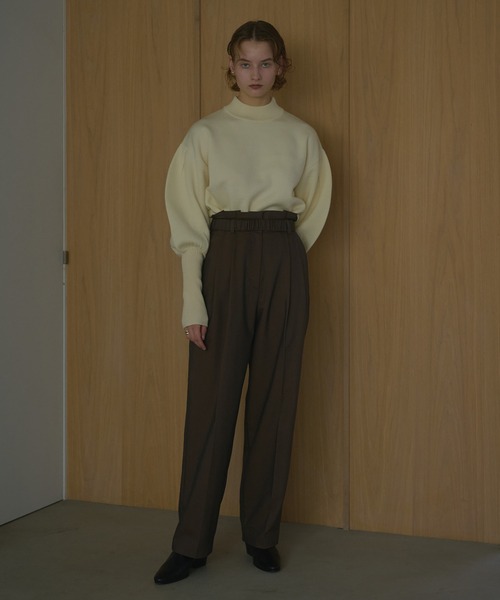 MANOF（マノフ） スラックス パンツ GATHER BELT TUCK PANTS