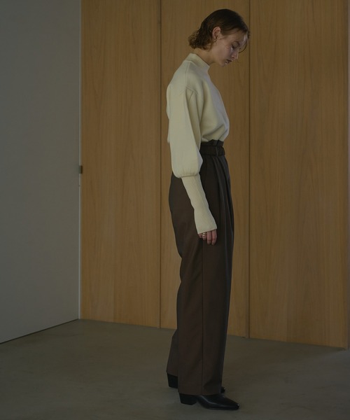 MANOF（マノフ） スラックス パンツ GATHER BELT TUCK PANTS