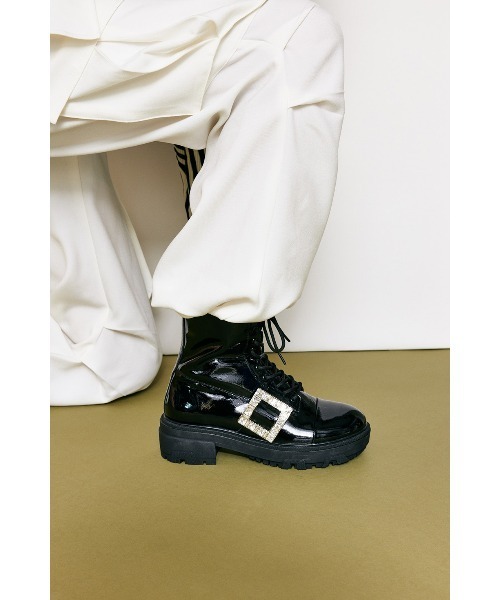 STACCATO ブラック レースアップシューズ STACCATO ブーツ ピスタレースアップライトブーツ レディース