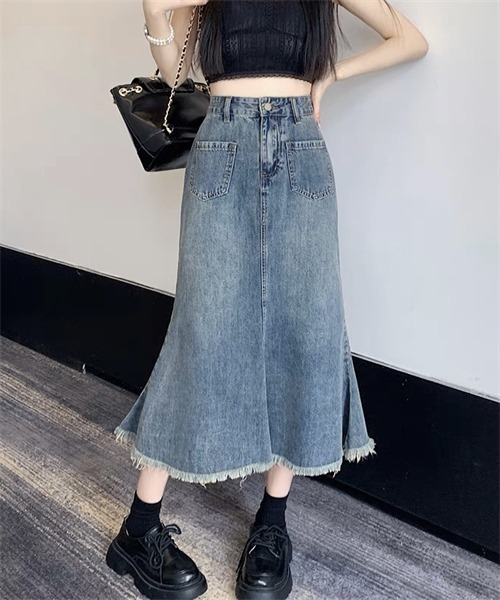 ムセントデニムスカート ムセントデニムスカート ジップスリットデニムミニスカート｜ACLENT