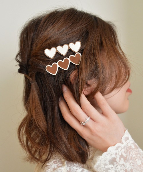 styiro ヘアクリップ カフェオレカラーヘアクリップセット