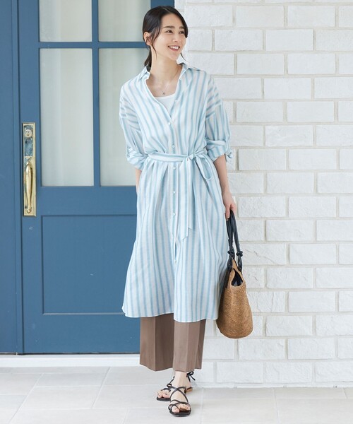 自由区　新品未使用コットンストレッチワイドパンツ46サイズ 自由区 パンツ 「接触冷感・洗える」コットンサテンストレッチ