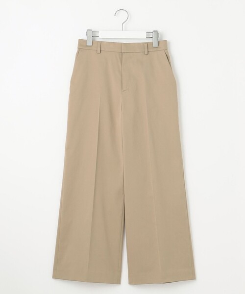 自由区　新品未使用コットンストレッチワイドパンツ46サイズ 自由区 パンツ 「接触冷感・洗える」コットンサテンストレッチ