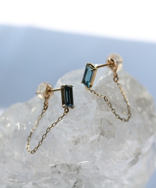 cui-cui（キュイキュイ） ピアス ロンドンブルートパーズ チェーン