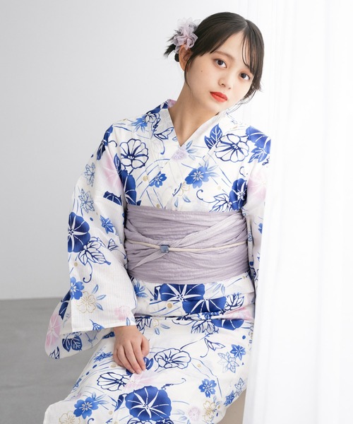 SOUBIEN 夏を彩るレディース浴衣2点セット （浴衣＋帯） 夏を彩るレディース浴衣2点セット （浴衣＋帯）（浴衣