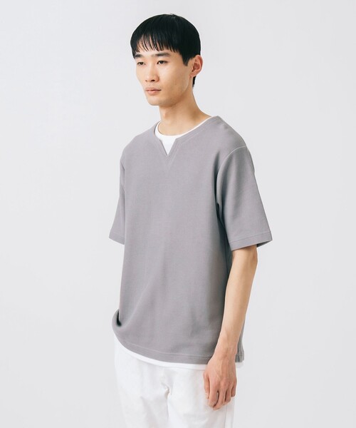 フェイラー　キーネック　Tシャツ 7分袖 フェイクレイヤード キーネックTシャツ（47-60TI12-204