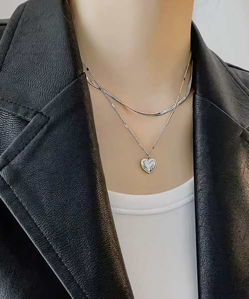 DiamondHearts（ダイヤモンドハーツ） ネックレス 2連チェーンハート