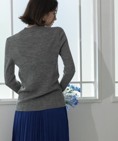 ニット セーター ハイネックシアーリブニット レディース OPAQUE.CLIP ニット セーター 「5color」ハイネックシアー