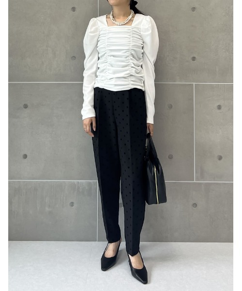 新品タグ付き ハーリップトゥ 2way パフスリーブ トップス S SLY | 2WAY SHIRRING BUSTIER トップス (タンクトップ ) |SHEL