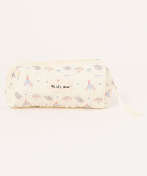 P.CALM ホワイト キルティングポーチ Pochi Pouch ポーチ Pouch/「3サイズ展開」花柄 キルティング