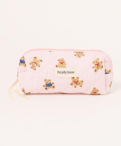 P.CALM ホワイト キルティングポーチ Pochi Pouch ポーチ Pouch/「3サイズ展開」花柄 キルティング