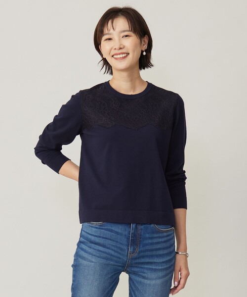 ニット セーター 「洗える」D?COR レース ニット レディース J.PRESS ニット セーター 「洗える」D?COR レース レディース