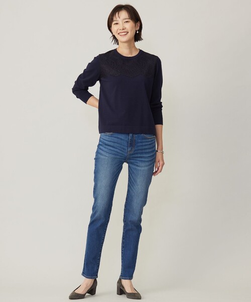 J.PRESS ニット セーター 「洗える」D?COR レース レディース