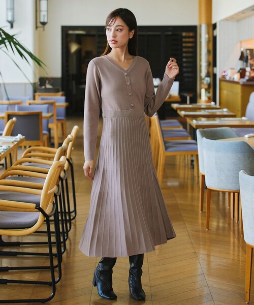 Tiaclasse ワンピース くるみ釦ニットワンピース : ZOZOTOWN Yahoo!店