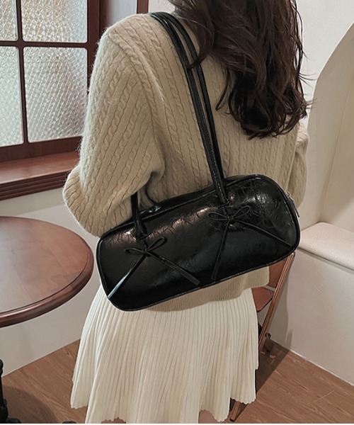 FREE STYLISTS ボストンバッグ Y2K リボン 横長バッグ レディース