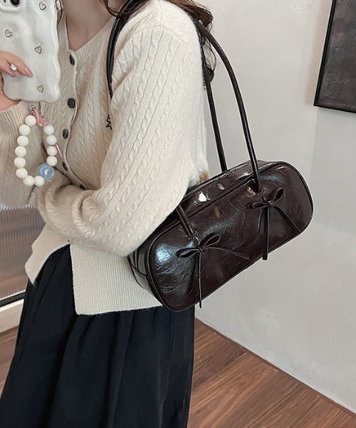 FREE STYLISTS ボストンバッグ Y2K リボン 横長バッグ レディース