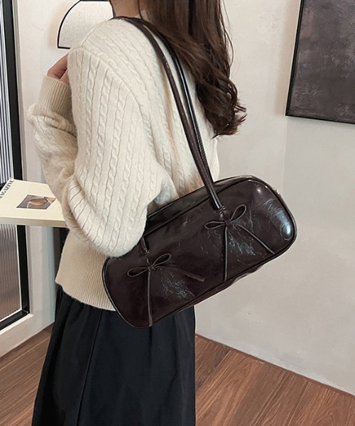 FREE STYLISTS ボストンバッグ Y2K リボン 横長バッグ レディース