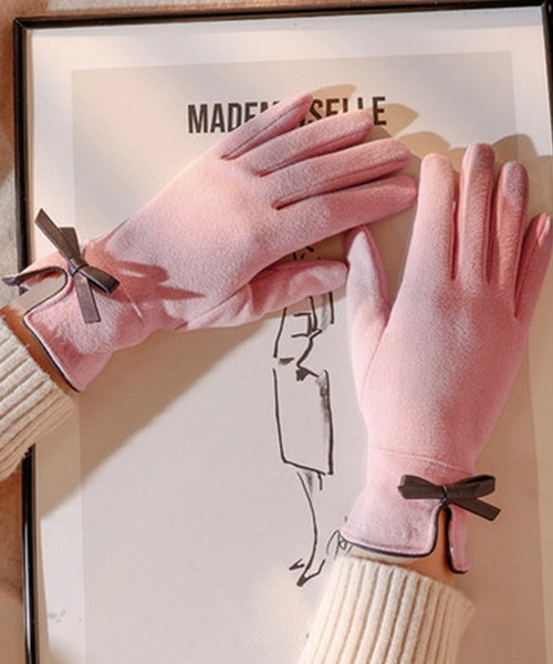 DAY CLOSET 手袋 「スマホ対応」レディース 裏起毛パイピングスリット