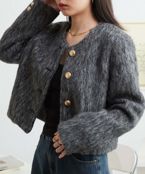 MAISON DE THERESE ジャケット ノーカラージャケット フェイク