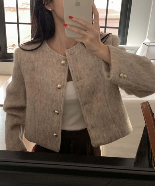 フェイクファーノーカラージャケット フェイクファーノーカラージャケット | MAYSON GREY（Women）/メイソン