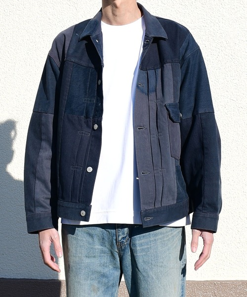 johnbull ツギハギデニムジャケット rebear by Johnbull】パッチワークデニムジャケット
