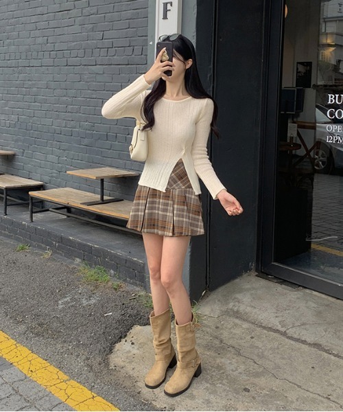 gossip!ロサンゼルス スカート Y2K チェック柄 プリーツミニスカート