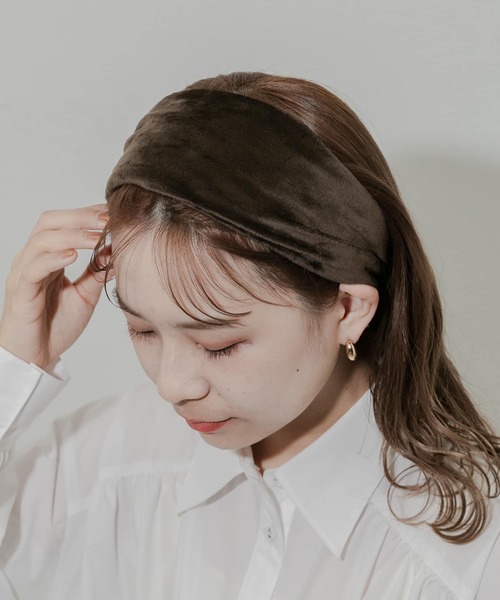 heyep 黒 ベロアヘアバンド heyep(ヘイップ)｜Velour ヘアバンド/ブラック の通販｜ELLESHOP