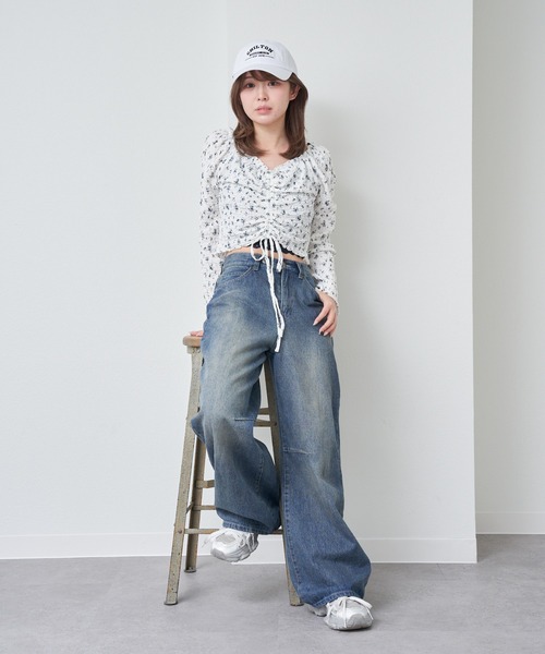 Ray Cassin ブラウス シャツ ドロストシャーリングトップス