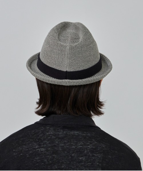 override 中折れハット OVERRIDE PAPER CROCHET ZIG-ZAG HAT | 58cm(58) BLACK (01