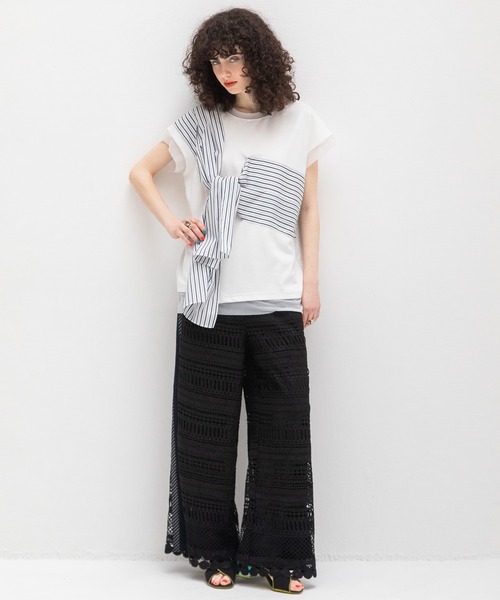 新品タグ付【AULA AILA】リボンポイントTシャツ（Black） AULA AILA（アウラ アイラ） tシャツ リボンポイントTシャツ