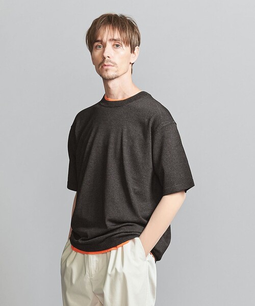 UNITED ARROWS 半袖ニット UNITED ARROWS 半袖ニット ライトグレー スラブ カットソー