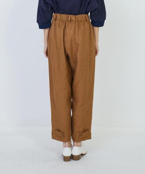 LOISIR ワイドパンツ パンツ リネンツイルアジャスター付きパンツ