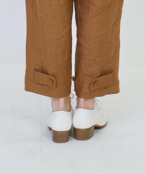 LOISIR ワイドパンツ パンツ リネンツイルアジャスター付きパンツ