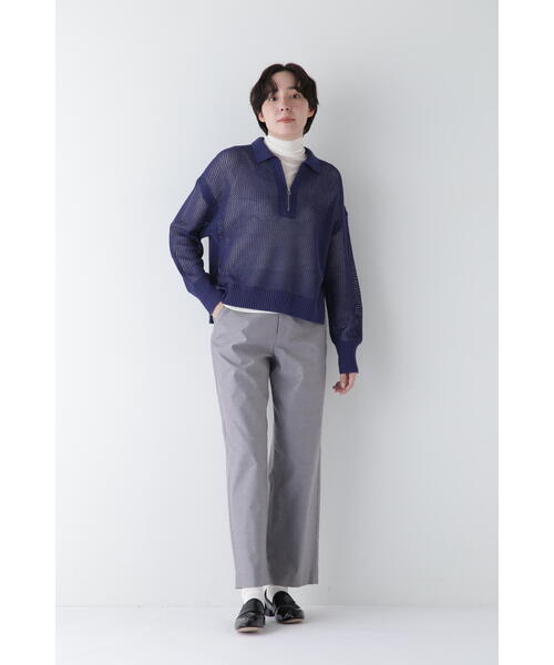 パンツ 「5サイズ展開」ドビーストレッチストレートパンツ レディースの画像