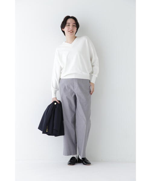 パンツ 「5サイズ展開」ドビーストレッチストレートパンツ レディースの画像