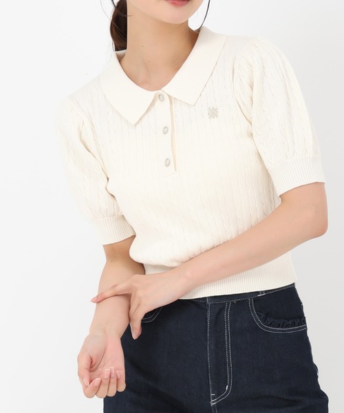 machatt ニット　ベージュ MISCH MASCH ニット セーター WEB限定 2025春夏新作 ケーブル