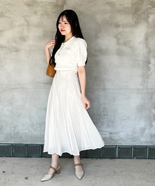 【美品】MACHATT コットンリブニット（レッド） MISCH MASCH ニット セーター WEB限定 2025春夏新作 衿付き