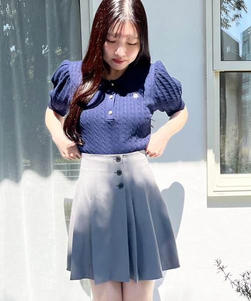 ニット セーター WEB限定 2025春夏新作 ケーブル刺繍ポロニット レディース MISCH MASCH ニット セーター WEB限定 2025春夏新作 ケーブル