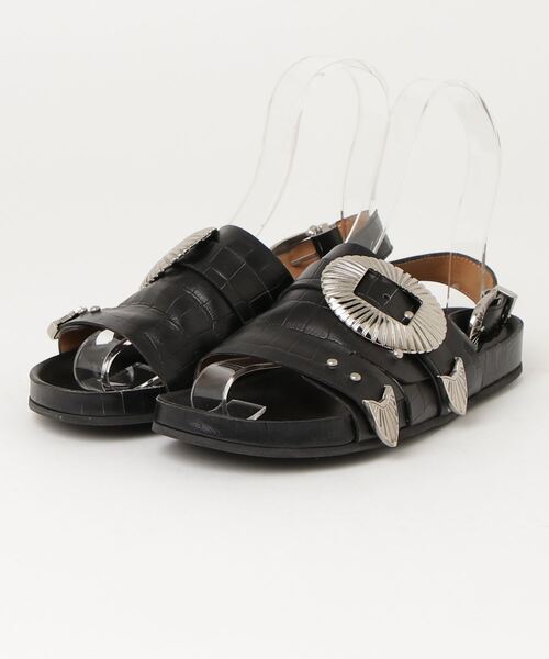 TOGA PULLA ブラックフラットサンダル TOGA PULLA 「TOGA PULLA」 フラットサンダル 36 ブラック